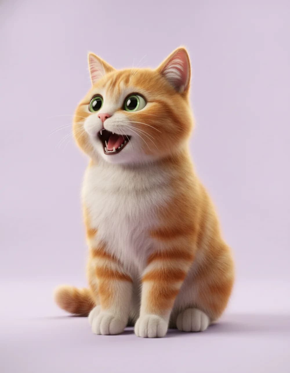 飼い主に向かって鳴く猫